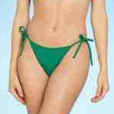 Women's XL Ribbed High Leg Extra Cheeky Bikini Bottom - Shade  Shore Green