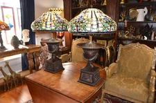 Pair Original Maitland Smith Large Very Heavy Bronze Urn Table Lamps No Shades