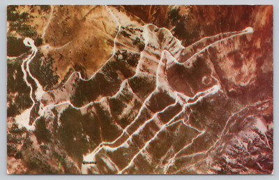 Red Lodge-Cooke City Highway Montana, Switchbacks Aerial View, Vintage Postcard