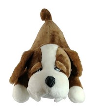 Large Brown Plush Puppy Dog Carnival Fair Prize Sad Eyes Stuffed Animal 22"