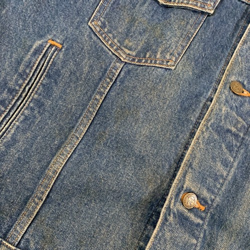 Giacca denim vintage anni 90 Marlboro Country Store collo pelle taglia large - Foto 7 di 15