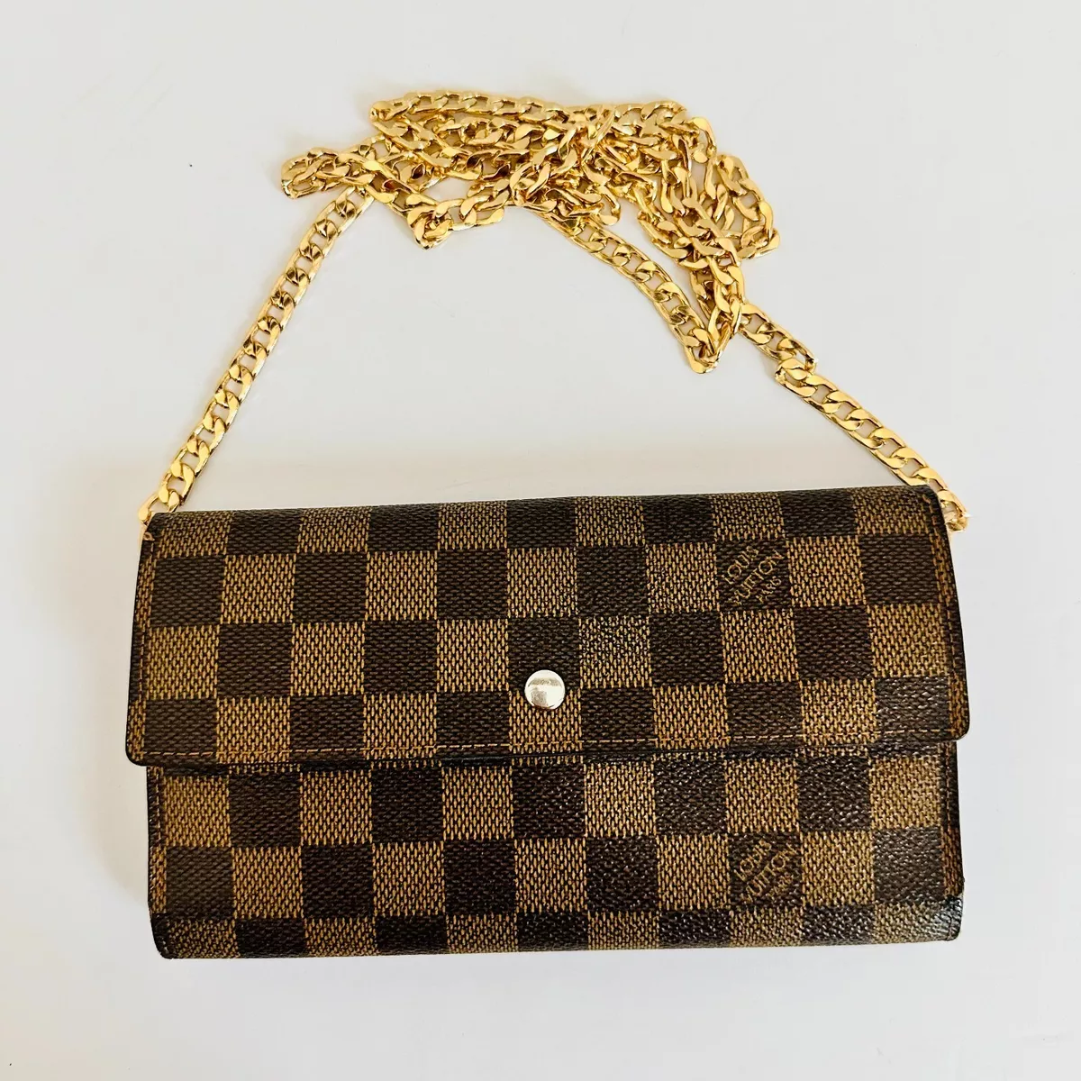 Louis Vuitton, Bags, Louis Vuitton Damier Long Wallet With Louis Vuitton  Chain