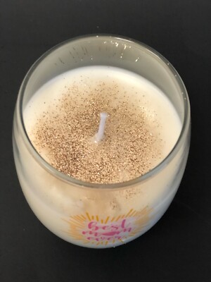 Mother's Day glitter themed soywax candle. Burn then use glass afterward.