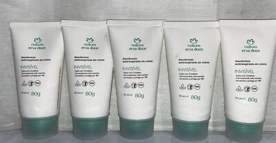 Lot Of 5-Natura Erva Doce Desodorante Antitranspirante Cream Invisivel 80g Each