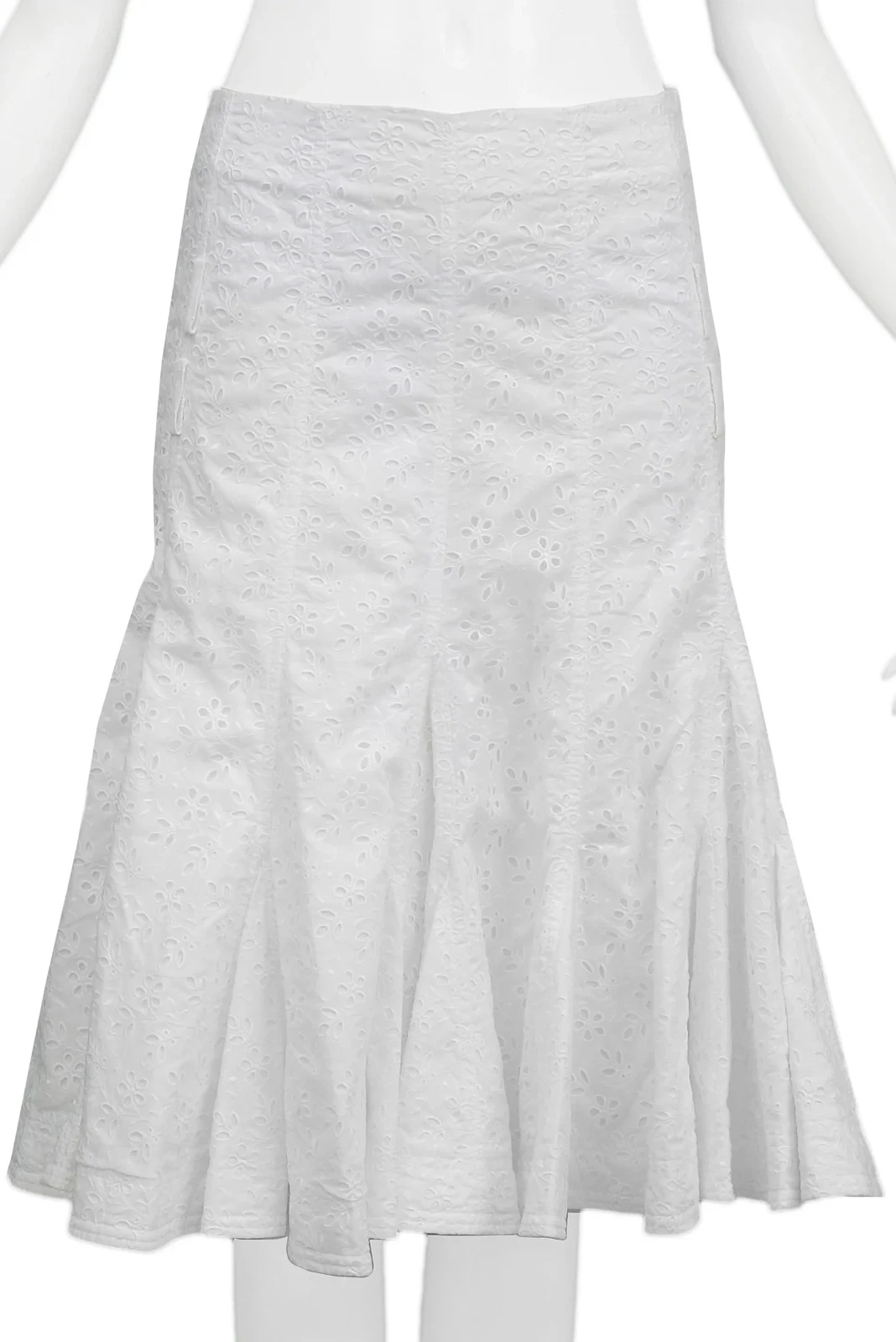 JUPE ÉCLATANTE VINTAGE DIOR PAR JOHN GALLIANO EYELET BLANC