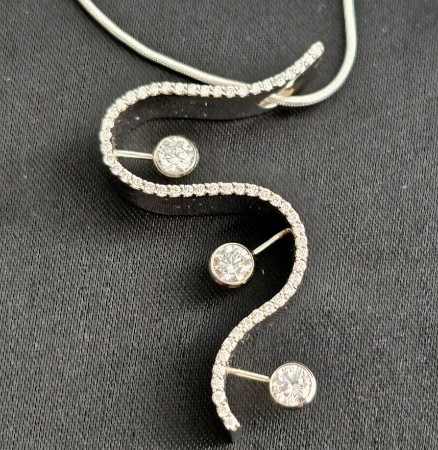 M Sugarman 18K Gold CT DIAMOND MEANDERING RIVER~Pendant 14K