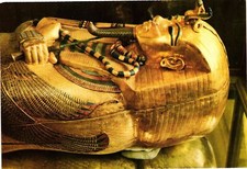 Vintage Postcard 4x6- SECOND COFFIN, TUT ANKH AMUN'S TREASURES, CAIRO EGYPTIAN M