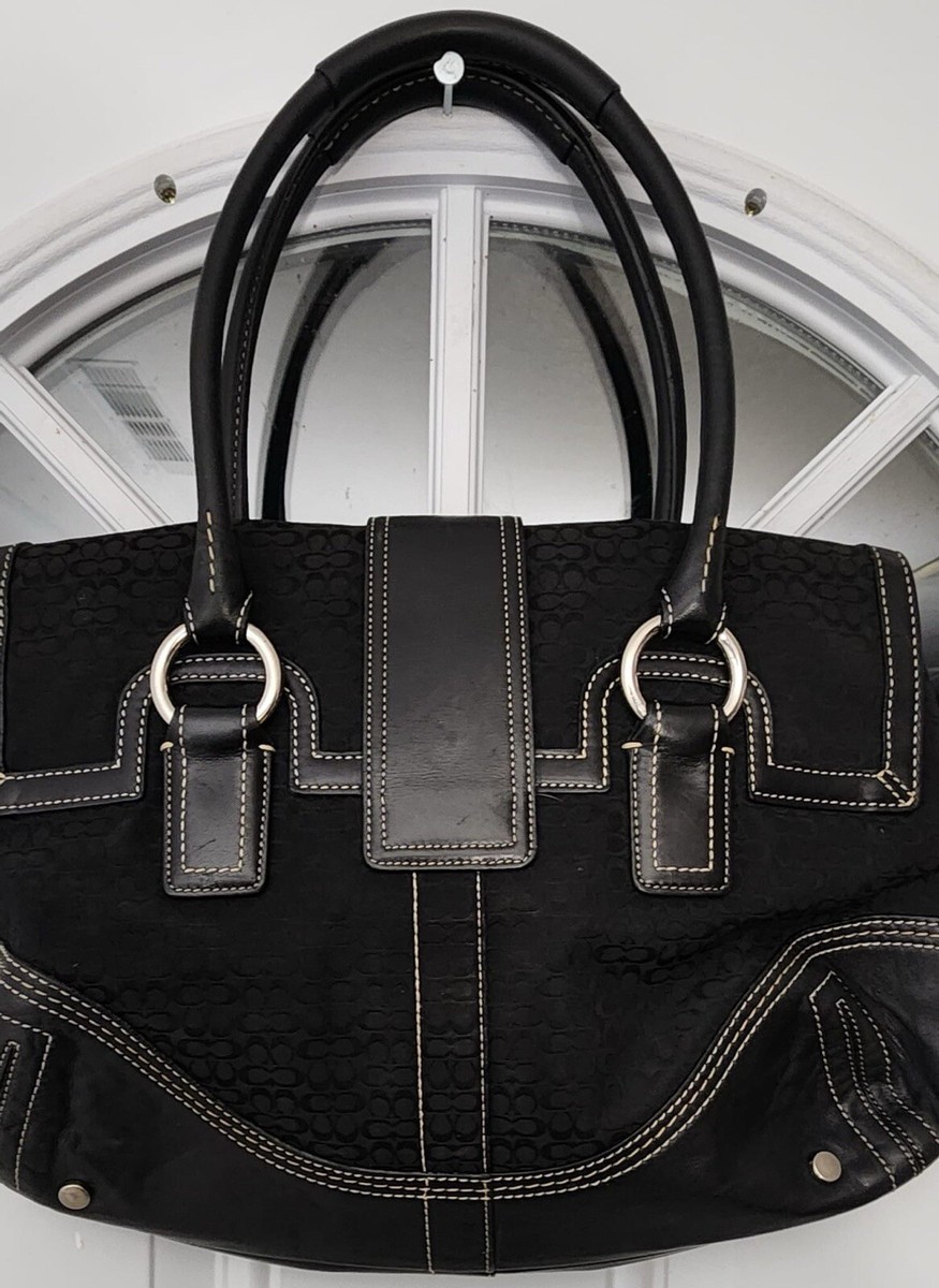 Coach Canvas/Leather Satchel Signature Soho Black H05S-3648