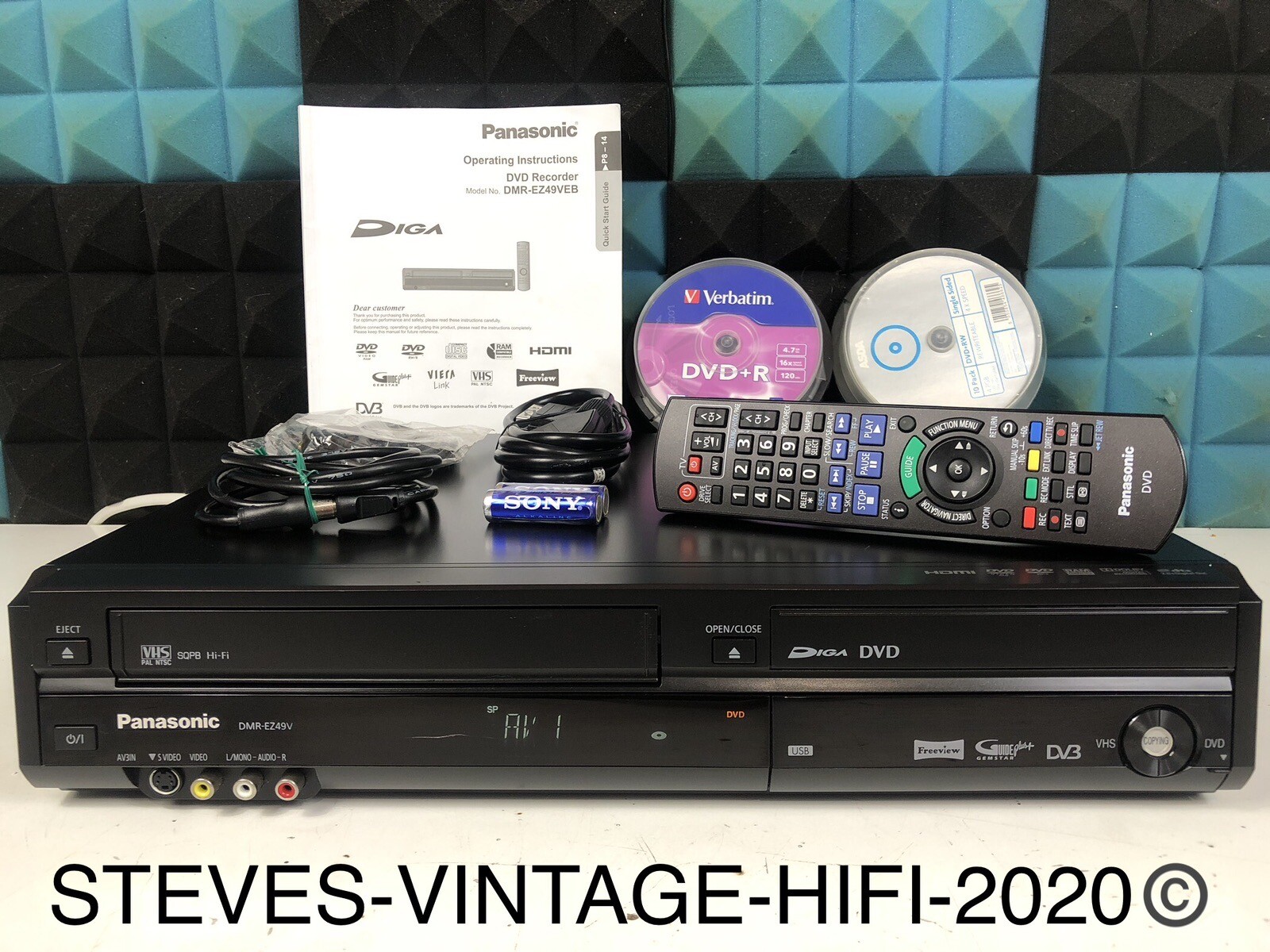 Panasonic DMR-EZ49V DIGA DVD recorder/DVB-T tuner/VCR COPY 📼 TO 📀 L@@K N/MINT