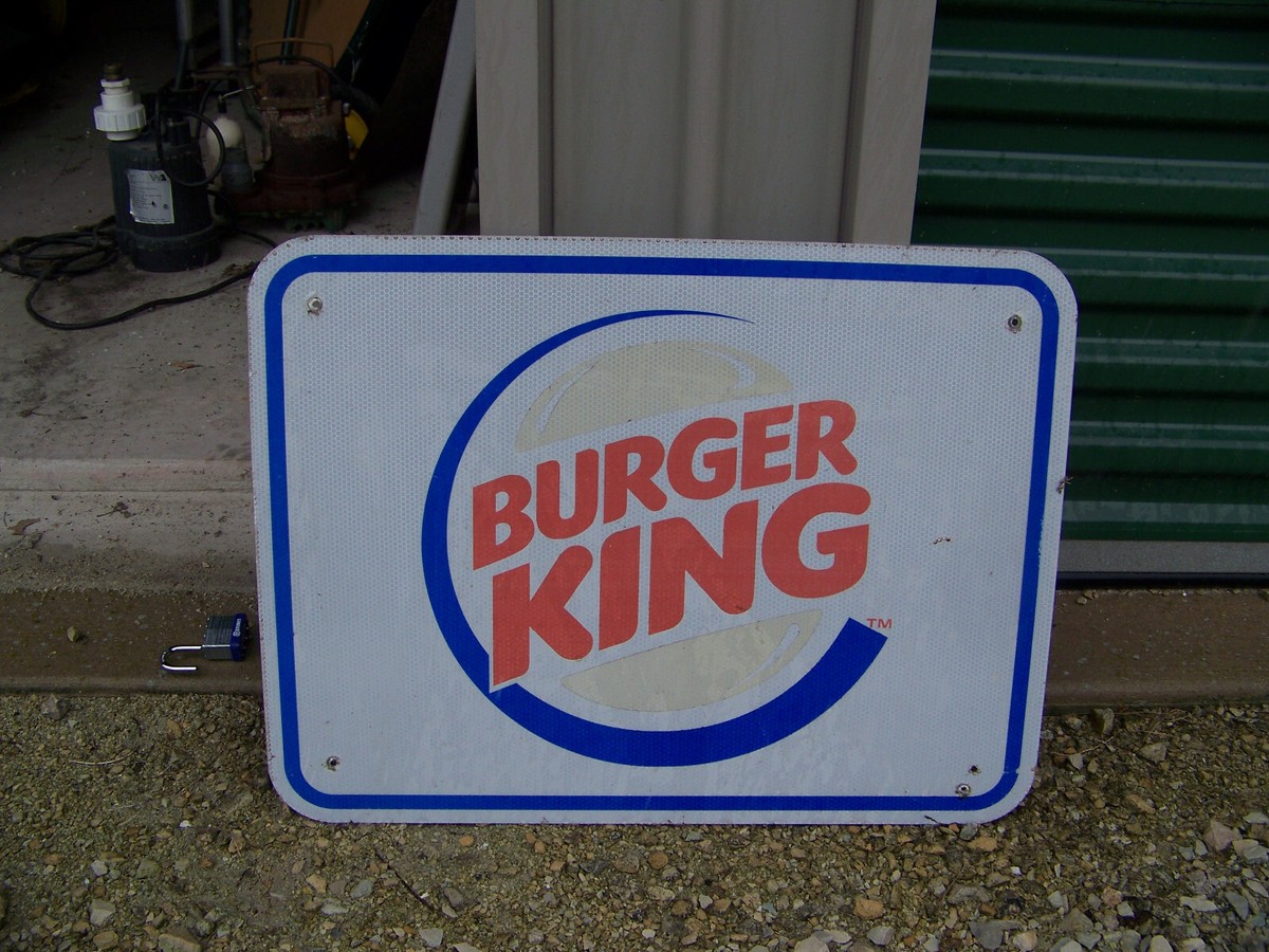 Original Metal Highway Burger King Metal Sign 24x18 Burger King | eBay