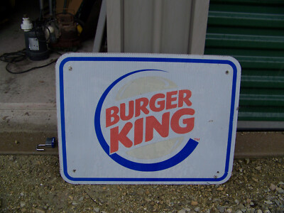 BURGER KING 　ロードサイン Original Metal Highway Burger King Metal Sign 24x18 Burger King | eBay