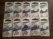 Energizer Lithium Coin Watch/Electronic Battery 2016 10 packs 20 batteries