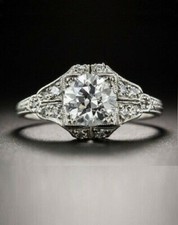 1.75Ct White Round Cut CZ Antique Style Engagement Ring In 925 Sterling Silver