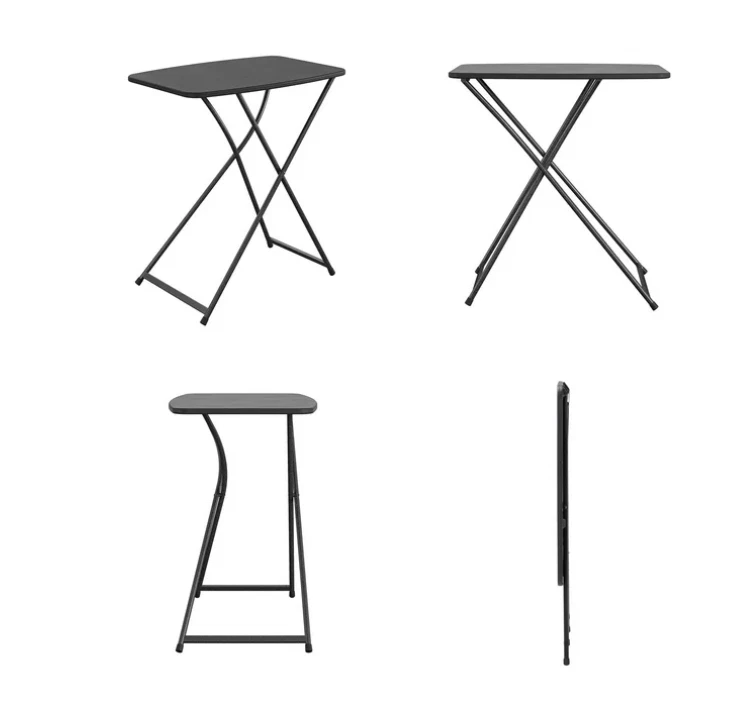 Mesa Plegable Personal Mainstays 26" Altura Ajustable, Negra Foto 3 de 4