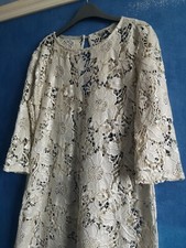 BNWT River Island Ivory Crochet Lace Sleeveless Shift Dress Size 8 RRP £60