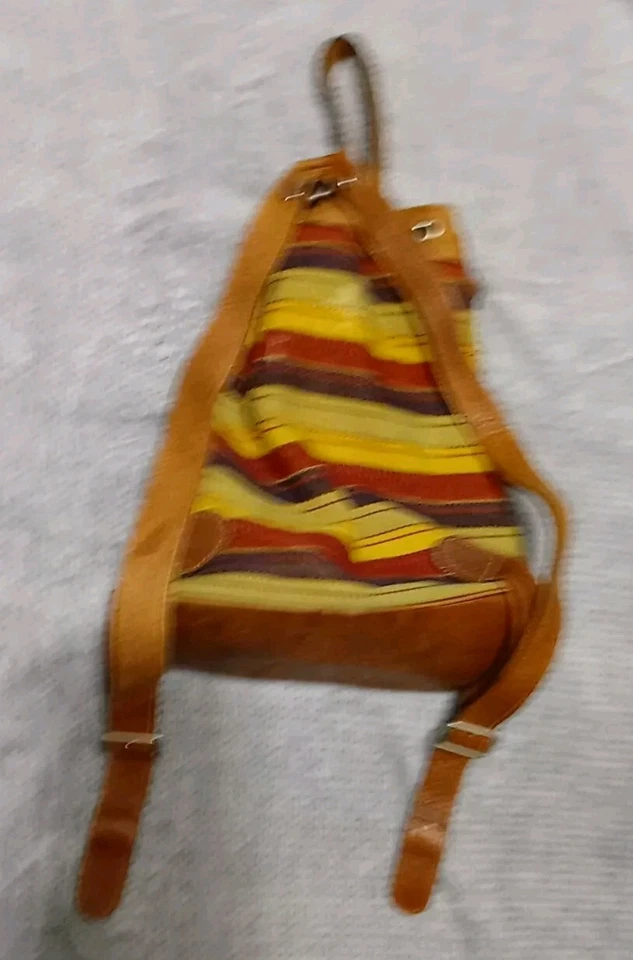 J. Mini mochila Crew con correas de cuero e parte inferior - vintage - hecha en Italia Foto 2 de 4