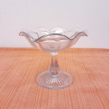 Vintage Ruffle Glass Small Compote Estelle or Colonial Pattern candy/nuts 