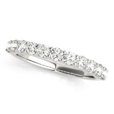 0.35 Carat D VVS2 Genuine Lab Grown Diamond Anniversary Band Ring in Gold