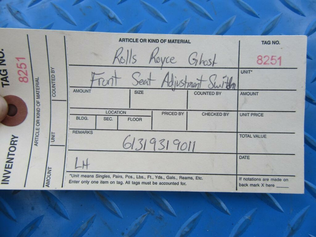 Rolls Royce Ghost front left active seat adjustment switch #8251