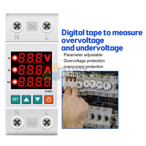 63A Digital Display Adjustable Over Under Current Voltage Protector Relay Meter - Picture 4 of 14