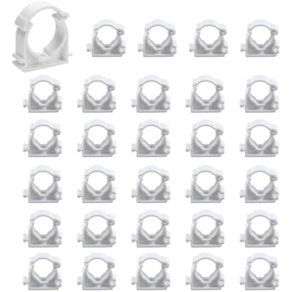 RHQFDM 40 Pcs PPR Tubo Morsetti 16 mm Tubo Clip Bianco Plastica Acqua Fissi Clip