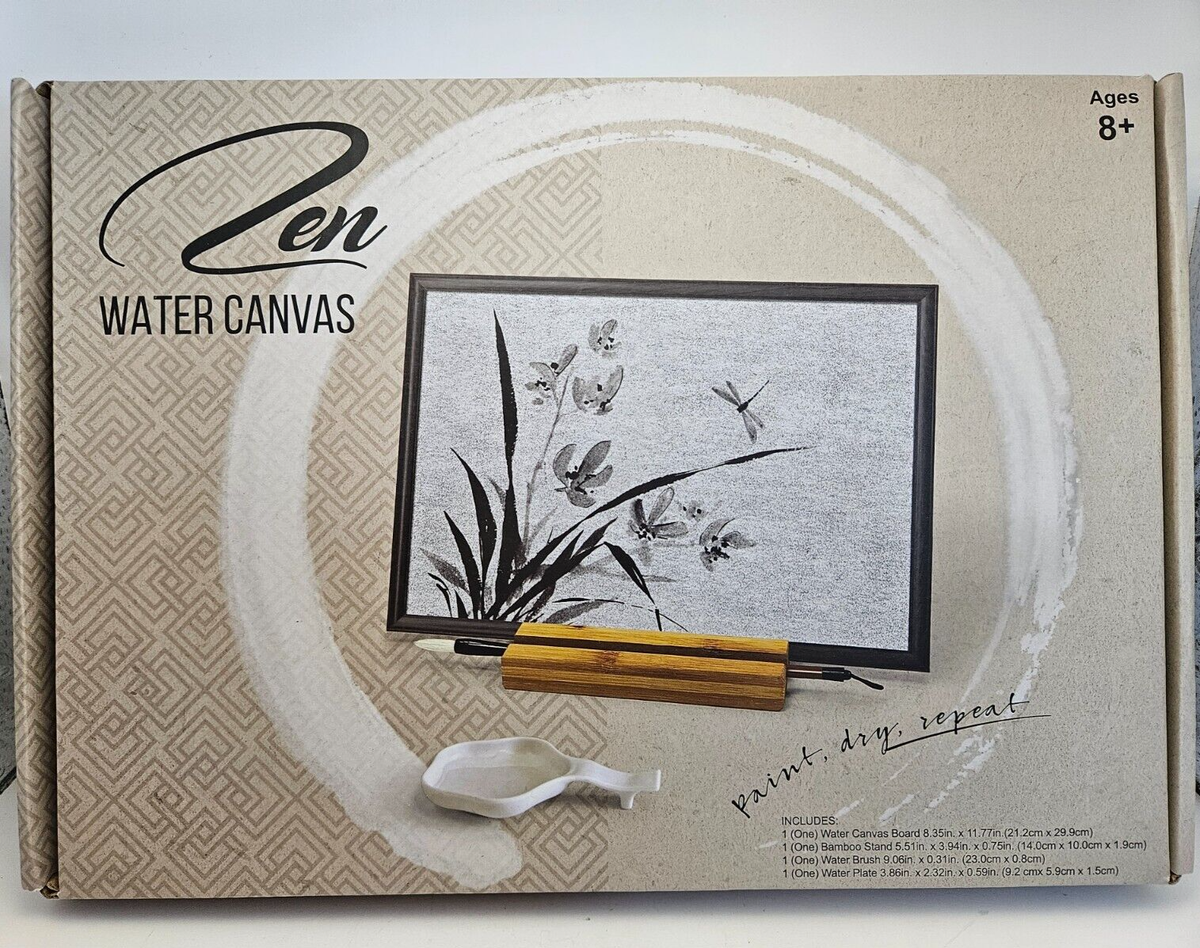 Zen Water Canvas Paint Dry Repeat Mindfulness Meditation 8