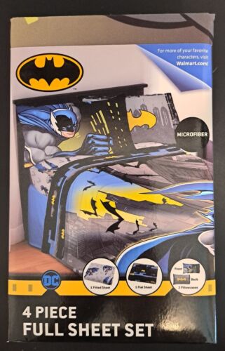DC Comics Batman Fledermausallee 4-teiliges VOLLES Blatt Set Superheld Mikrofaser Bettwäsche - Bild 1 von 3