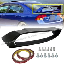 Unpainted Mugen Style RR Rear Trunk Spoiler Wing For 06-11 Honda Civic 4DR Sedan