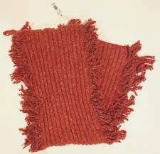 Dillard's Recycled Yarns 12" x 70" Coral Fringed Neck Scarf NWT