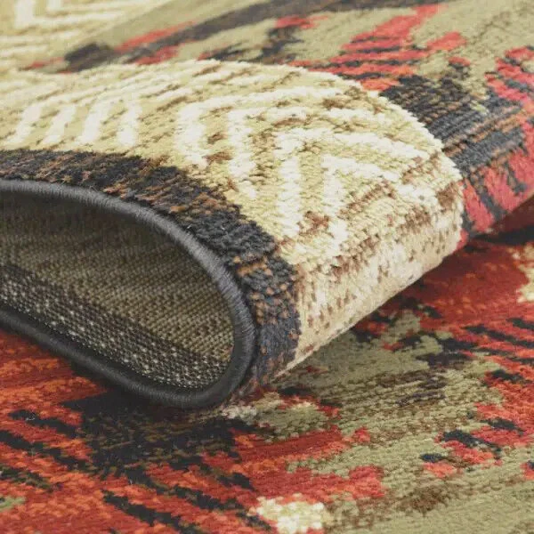 Alfombra Lodge Bear Cabin rústica roja de pino 8x10 (7'10" x 9'10") *ENVÍO GRATUITO Foto 4 de 4