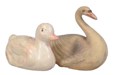 Swan  Duck Toys Celluloid Christmas Putz Decoration Train Display Vintage 40