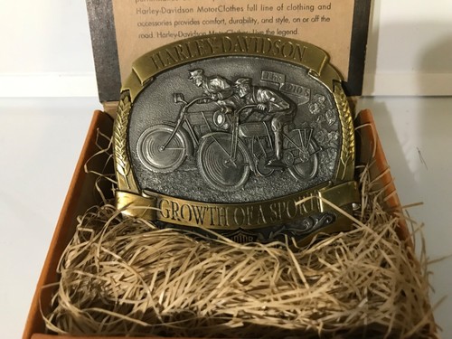 Harley Davidson Decade Growth of A Sport 1910's Pewter Belt Buckle