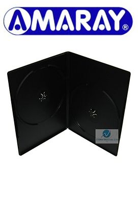 200 Doppel Schwarz DVD Hülle Slim 7mm Buchrücken Ersatz Cover Gesicht auf Gesicht Amaray