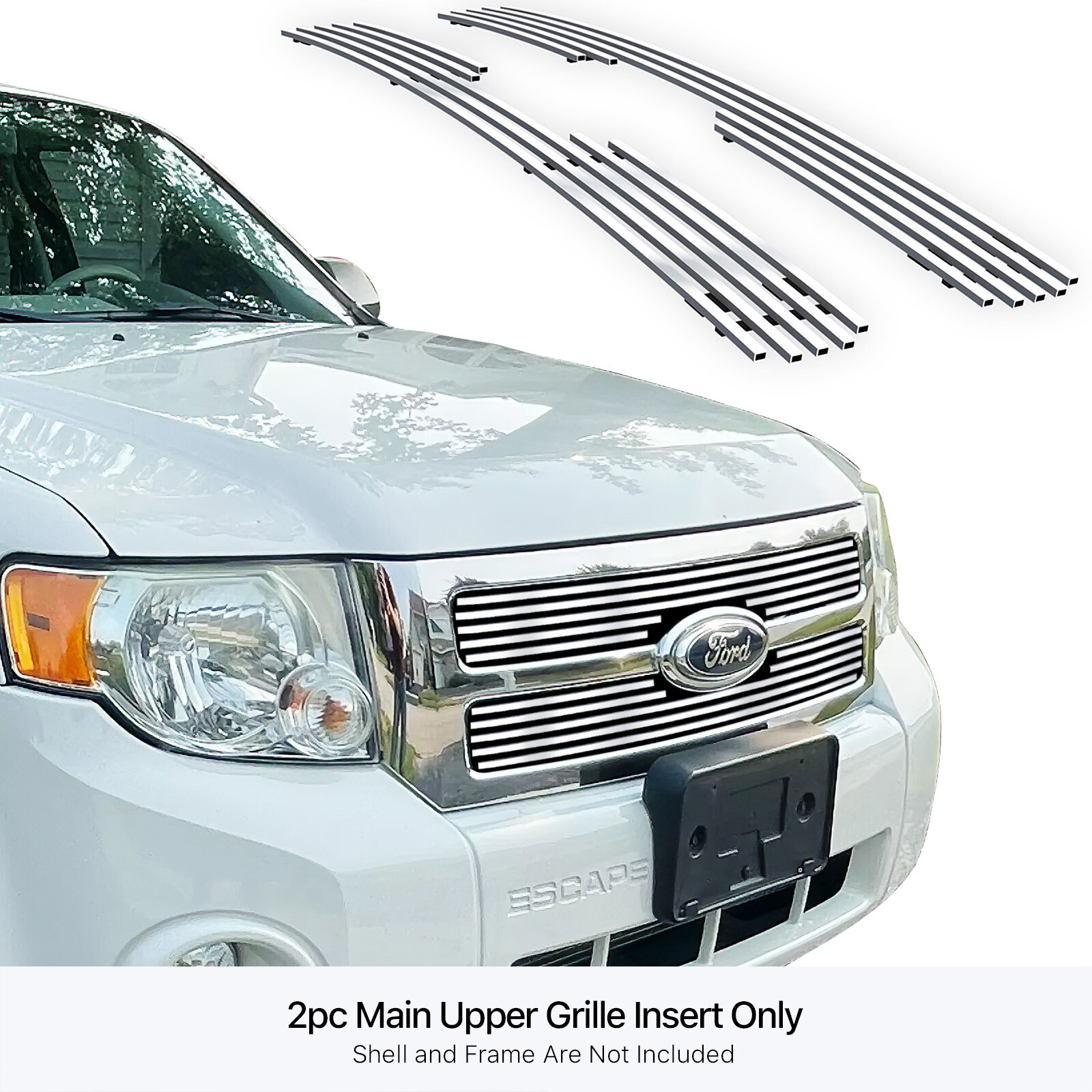 2008-2012 Ford Escape Stainless Chrome Billet Upper Grille Insert