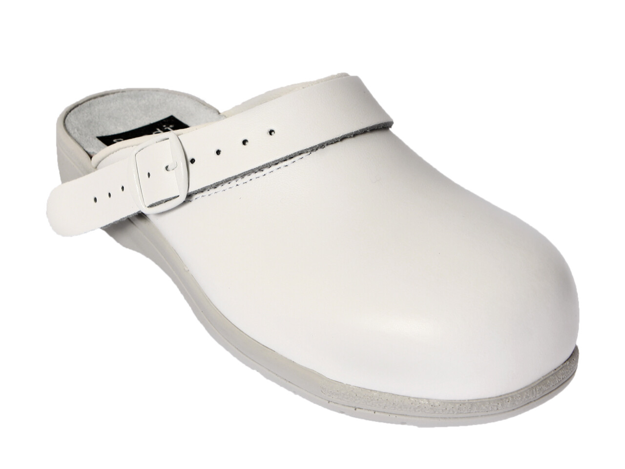 Sabot de sécurité Swedi cuir blanc chaussure travail cuisine médical pointure 36 à 44
