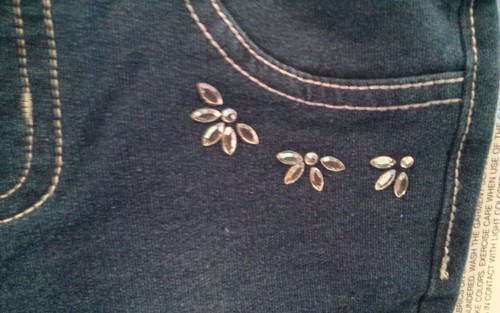 Girls' SONOMA Medium Wash Jeweled Blue Jeggings -- Sizes 4 or 5 NWT - Picture 2 of 6