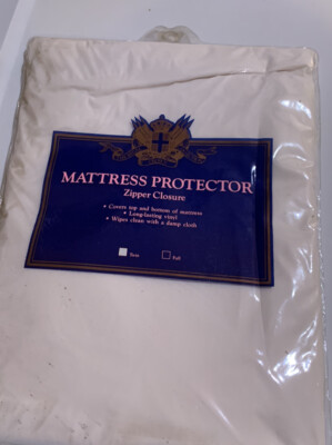  The regal Crown collection, Twin Mattress Cover White vinyl, zipper, Protector