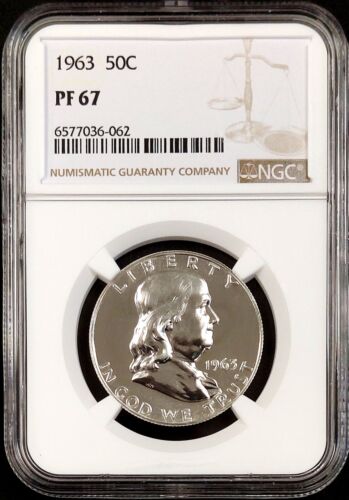 1963 Proof Franklin Silver Half Dollar certified PF 67 by NGC!