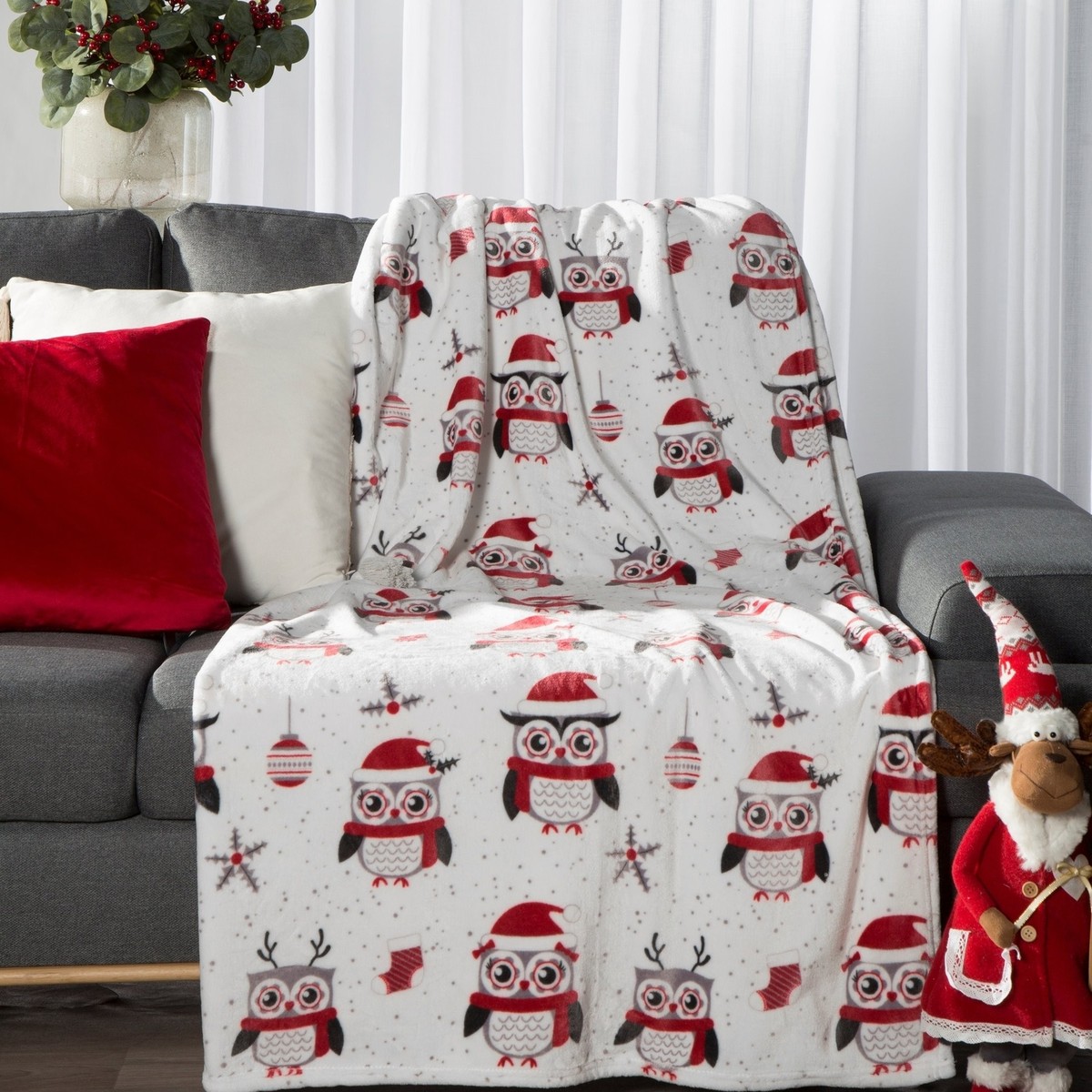 KAÏDENSÏ Weihnachtsdecke 'Rote Decke Des Weihnachtsmanns' – 150 X 130 Cm, Lustiges Geschenk Für Herren & Damen