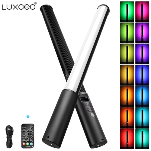 LUXCEO P400 10W RGB LED Video Light Tube Handheld Photography Lighting Remote - Picture 1 of 7
