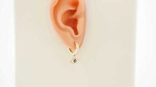 14K Yellow Gold Evil Eye Huggie Earrings 25630
