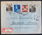 1941 Warsaw Poland Germany GG Registered Mixed Frank Cover to Biezanow — photo 1