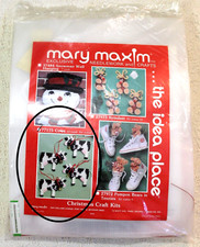 Vtg Sealed Mary Maxim 77175 Christmas Cows Ornament Cross Stitch Kit Makes 12