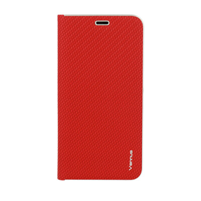 Vennus Book Carbon Tasche Case Schale Hülle Schutz Rot Für Samsung Galaxy A30 