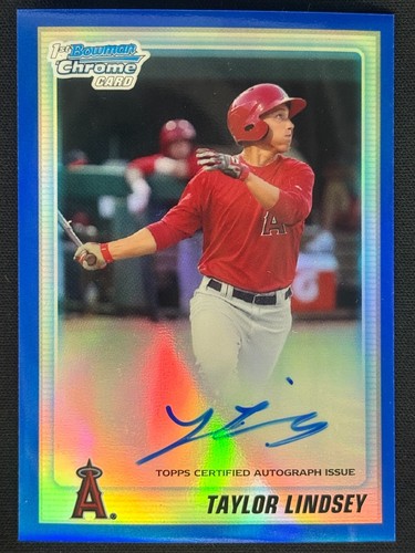 TAYLOR LINDSEY 2010 Bowman Chrome 1st Blue Refractor Rookie RC #/150 | Angels - Picture 1 of 2