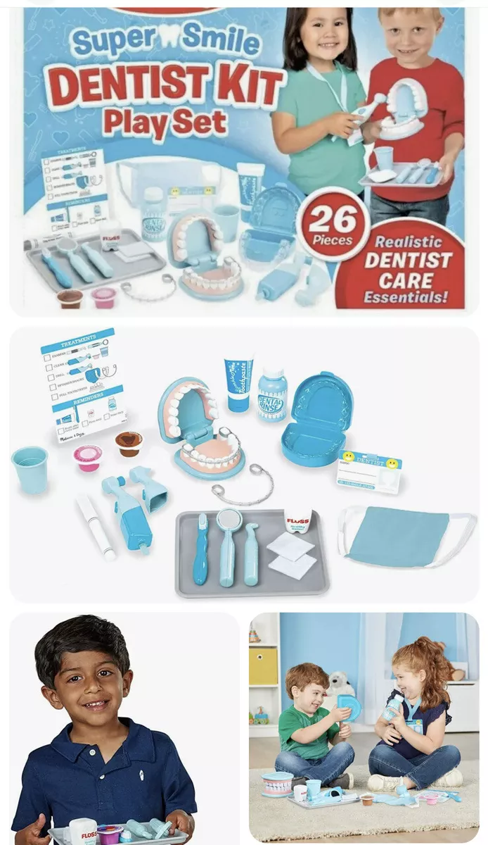 Melissa & Doug Super Smile Dentist Kit Playset 25 Pieces New In Box  772086110