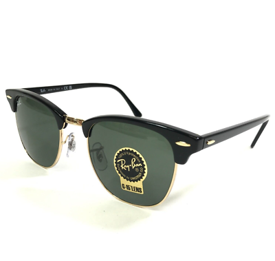 Ray-Ban Sunglasses RB3016 CLUBMASTER W0365 Black Gold Frames w G