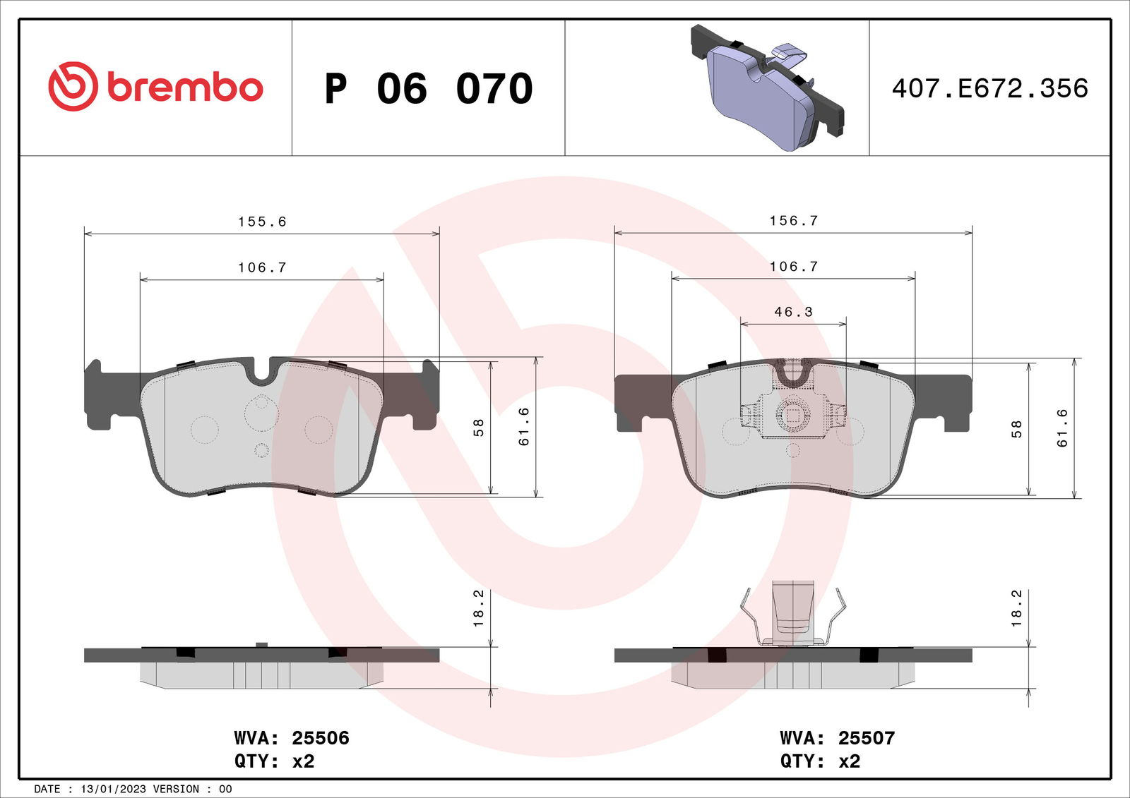 BRAKE PAD SET DISC BRAKE P 06 070 FOR BMW 1/3/G2/G8/F3/F20 4/F32/F82/Gran/F36 - Image 27