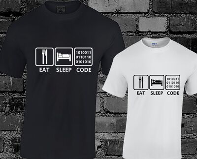 Eat Sleep Code Herren T-Shirt Computer Programmierer Gamer lustige Geschenkidee Geschenk