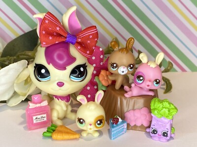 Littlest Pet Shop #3500-3503 – Lot De Lapins Authentiques HASBRO, Origineaux